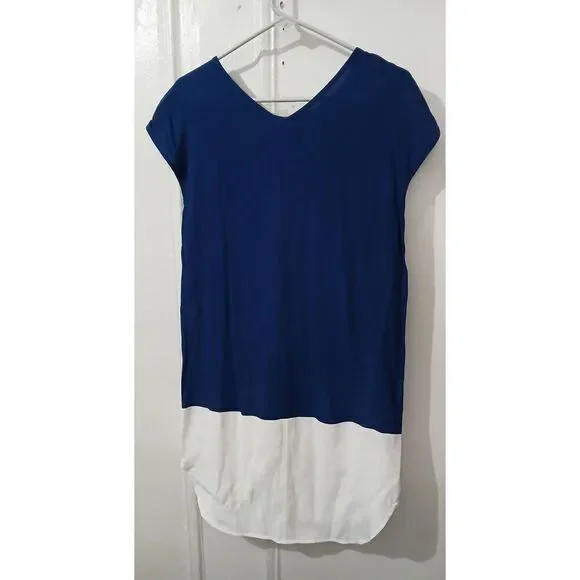 Madewell womens small dress casual color block blue white Lightweight